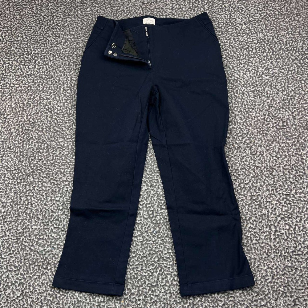 Chico's So Slimming Ankle Pants Women 0.5 Navy Blue Cotton Stretch Trousers